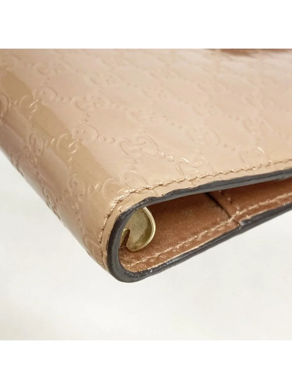 Gucci Notebook Cover Micro Guccissima Enamel Pink Champagne Gold Agenda